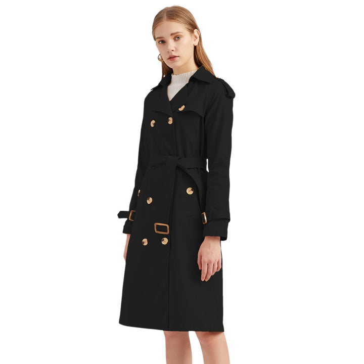 Damen nan Trenchcoat mit doppelreihiger Knopfleiste, Taillengürtel und Schulterklappen Echo Archiv