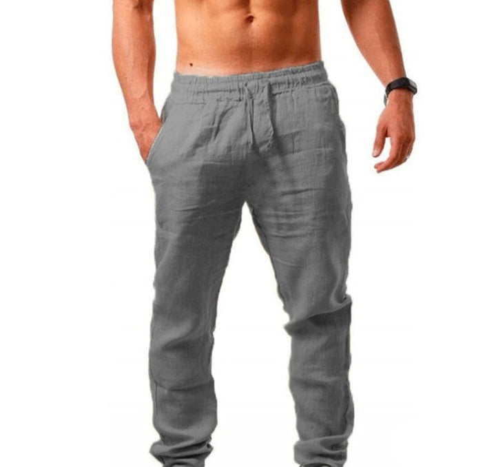Herren nan leichte Leinenhose mit elastischem Bund tapered Schnitt Echo Archiv