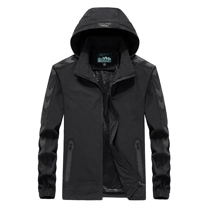 Herren Performance Softshelljacke mit Kapuze, versiegelten Reißverschlüssen und reflektierenden Ärmereinsätzen Echo Archiv