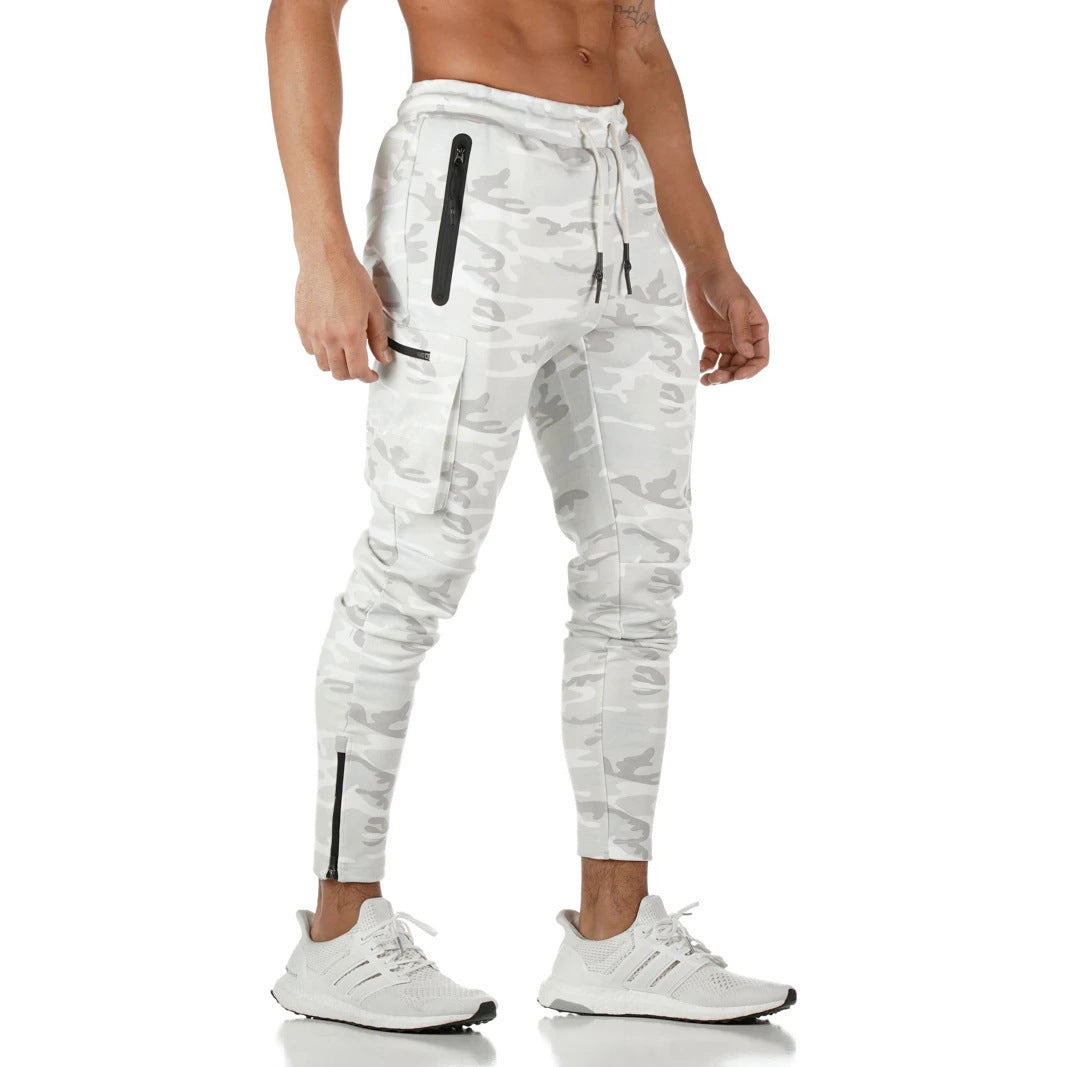 Herren Multifunktionale Slim-Fit Jogginghose mit seitlichen Reißverschlusstaschen und elastischem Bund Echoarchiv