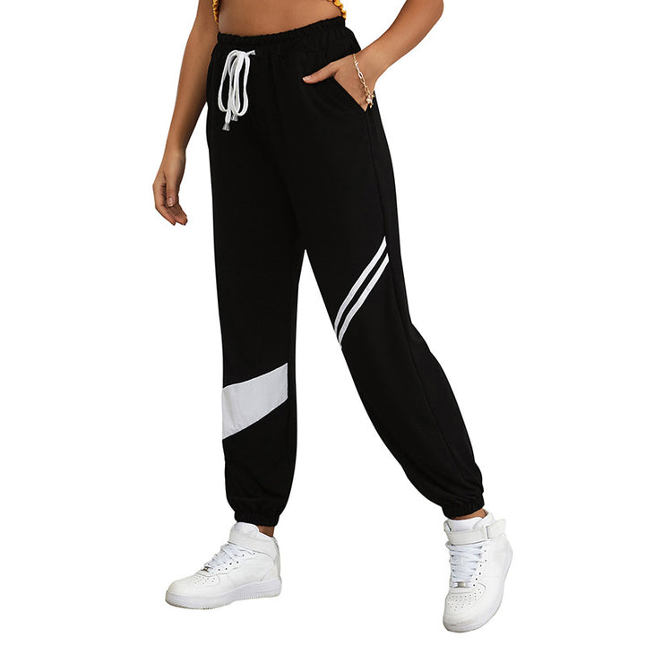 Damen Sportliche Jogginghose mit elastischem Bund und Kontraststreifen Echoarchiv