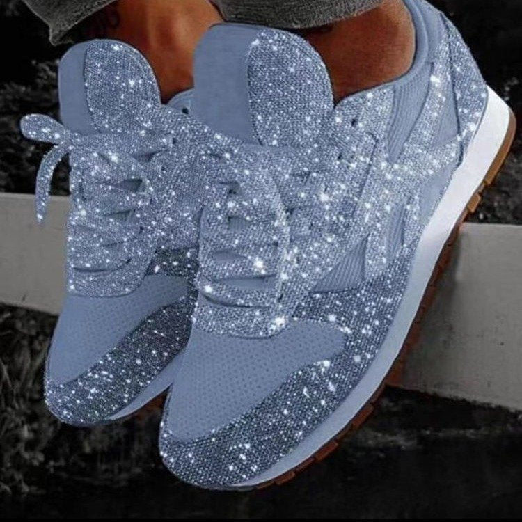 Damen Strassbesetzte Retro-Sneaker mit gepolsterter Laufsohle Echoarchiv