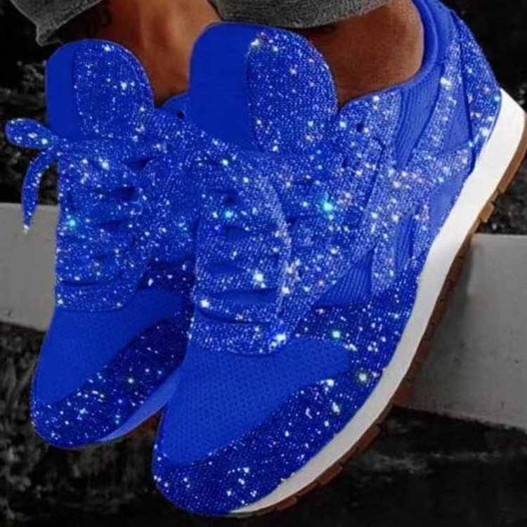Damen Strassbesetzte Retro-Sneaker mit gepolsterter Laufsohle Echoarchiv