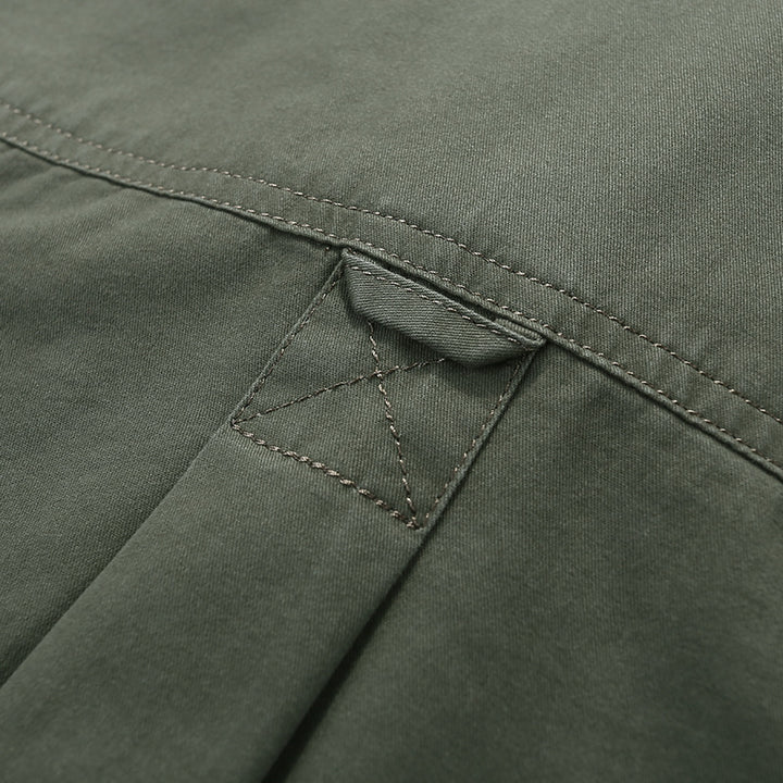 Herren Baumwoll-Utility-Hemd mit Druckknopf‑Brusttaschen und Stehkragen – Arvello