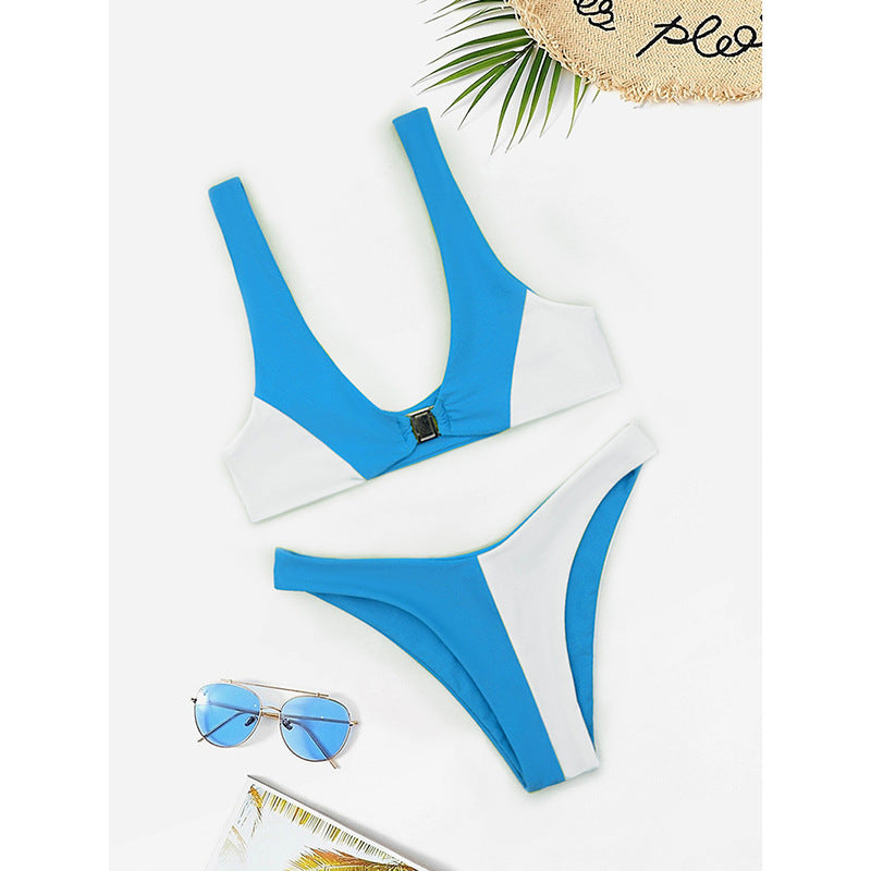 Damen Bikini mit modischem V-Ausschnitt und herausnehmbaren Polstern Echo Archiv