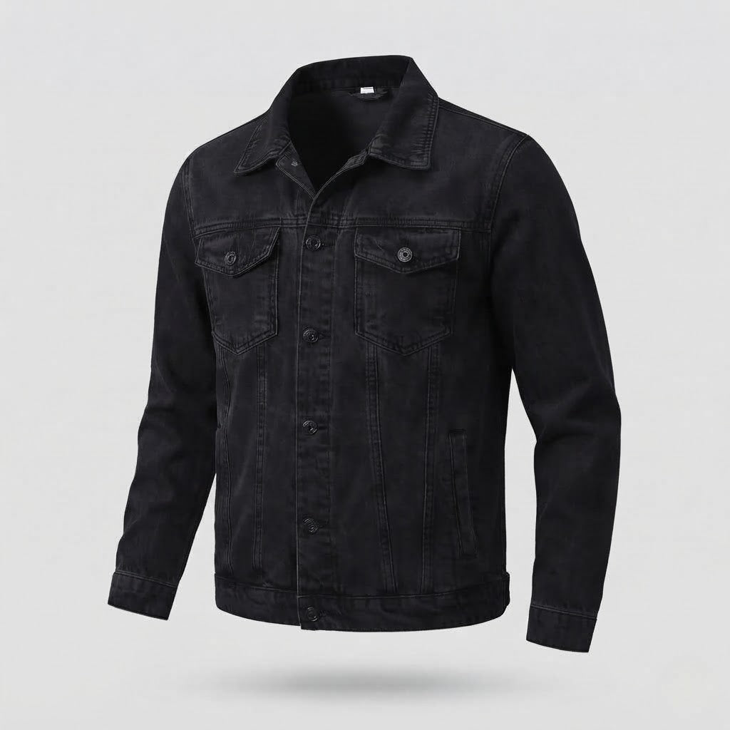 Herren Denimjacke im Vintage-Trucker-Cut mit Stonewash‑Effekt und Brusttaschen Echo Archiv
