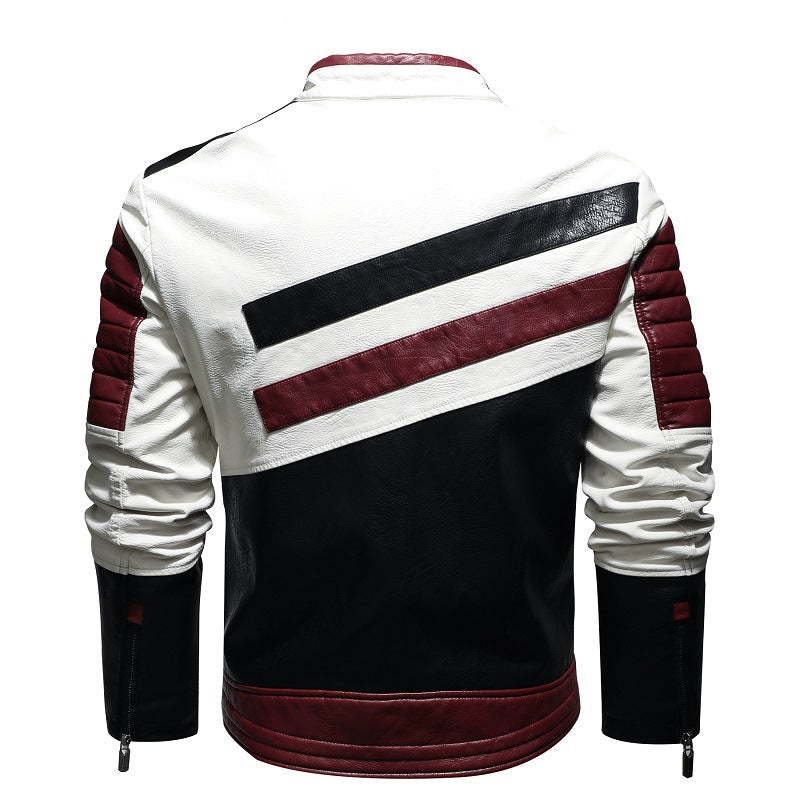 Herren Kunstlederjacke im modernen Racing-Stil mit innovativen Akzenten Echoarchiv