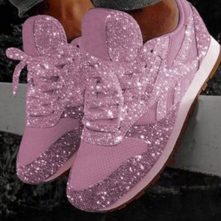 Damen Strassbesetzte Retro-Sneaker mit gepolsterter Laufsohle Echoarchiv