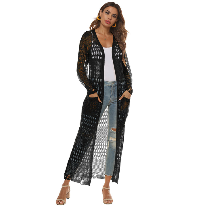 Damen luftiger Strickmantel mit durchbrochenem Design Echo Archiv