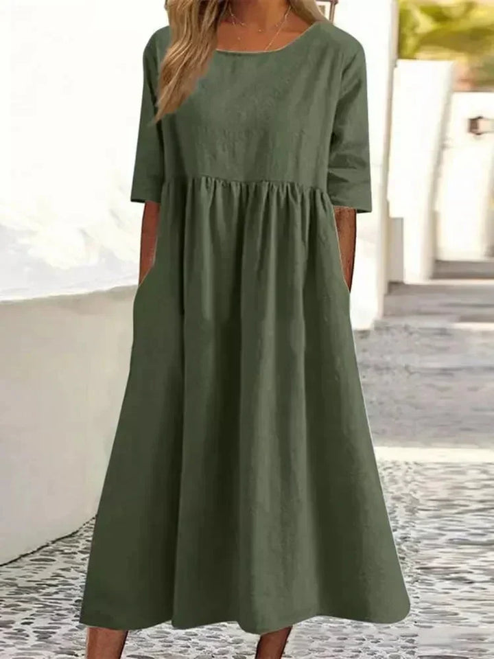 Echoarchiv | Hochwertiges Baumwoll-Leinen-Kleid