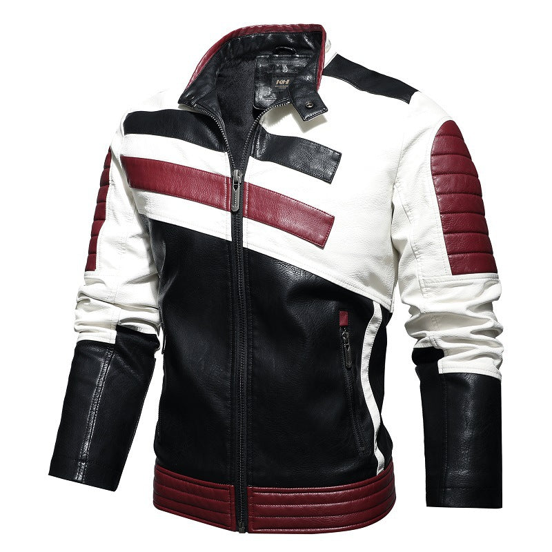Herren Kunstlederjacke im modernen Racing-Stil mit innovativen Akzenten Echoarchiv