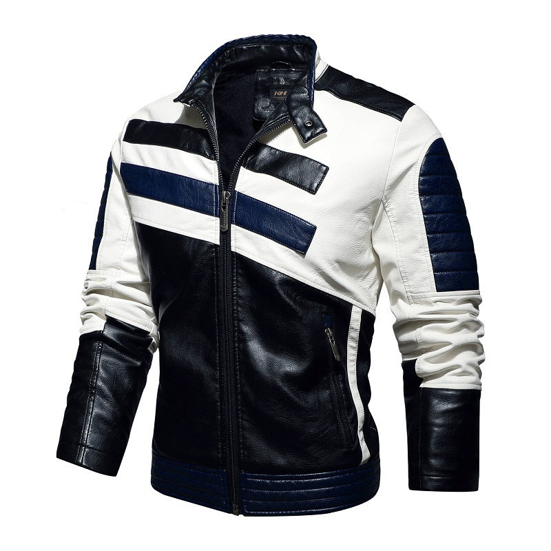 Herren Kunstlederjacke im modernen Racing-Stil mit innovativen Akzenten Echoarchiv