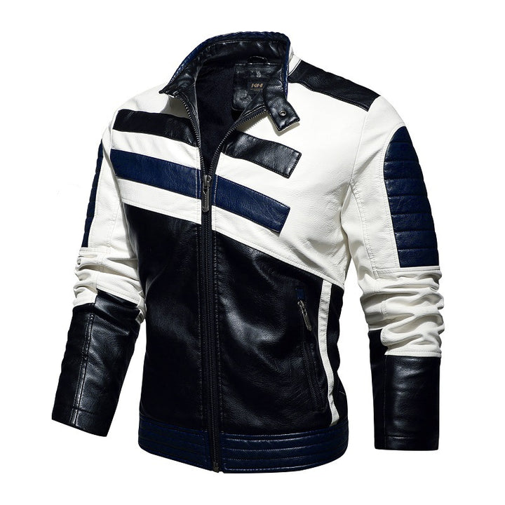 Herren Kunstlederjacke im modernen Racing-Stil mit innovativen Akzenten Echoarchiv