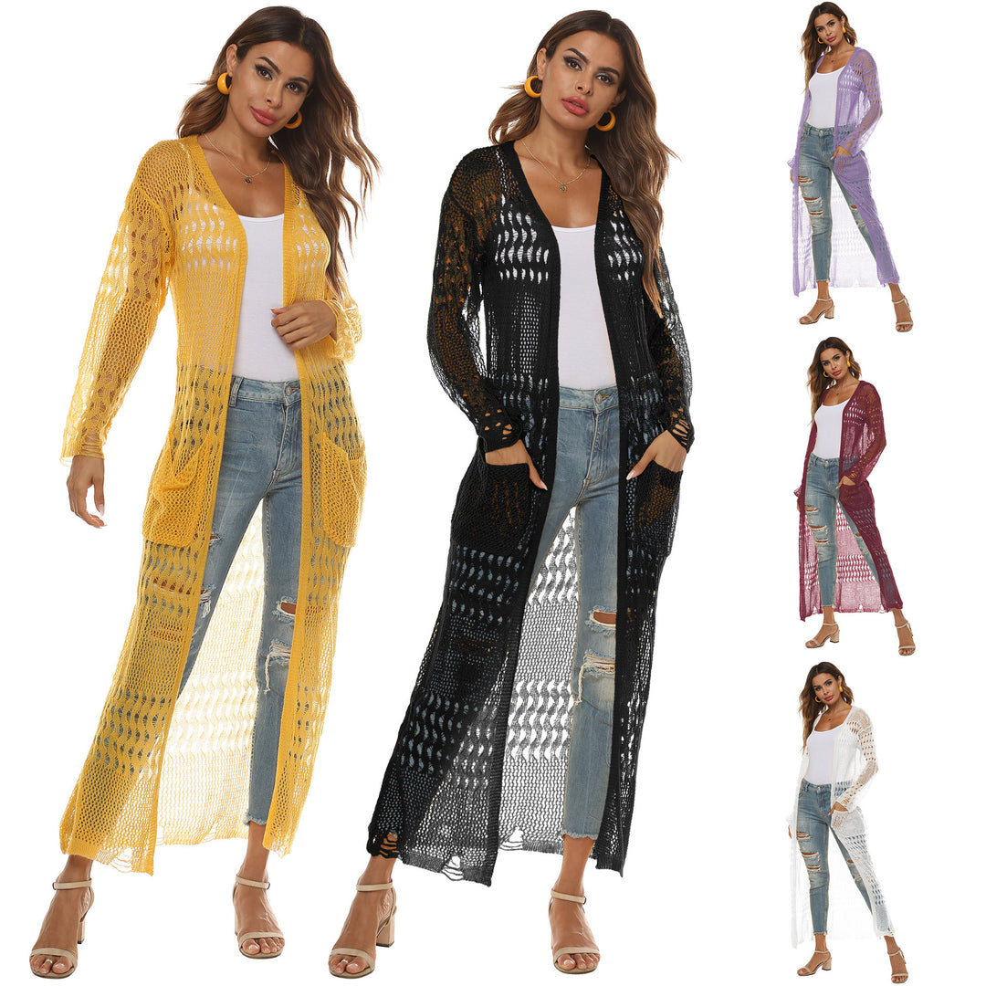 Damen luftiger Strickmantel mit durchbrochenem Design Echo Archiv