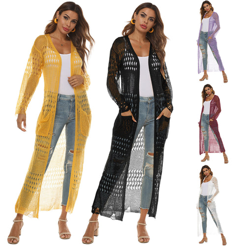 Damen luftiger Strickmantel mit durchbrochenem Design Echo Archiv