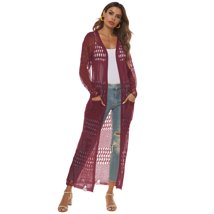 Damen luftiger Strickmantel mit durchbrochenem Design Echo Archiv