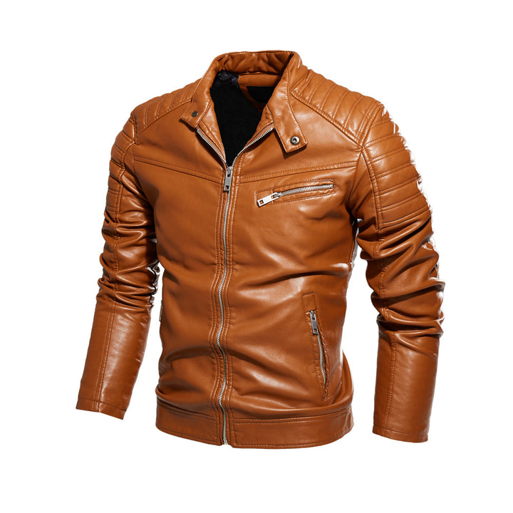 Herren Stylische Lederjacke mit Detailnähten Echo Archiv