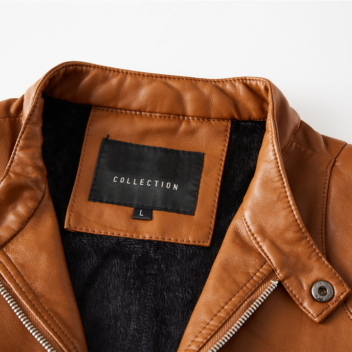 Herren elegante Lederjacke mit modernem Steppdesign Echoarchiv