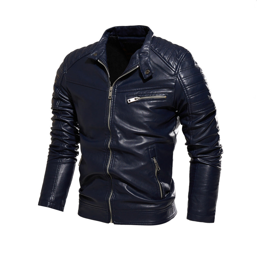 Herren Stylische Lederjacke mit Detailnähten Echo Archiv
