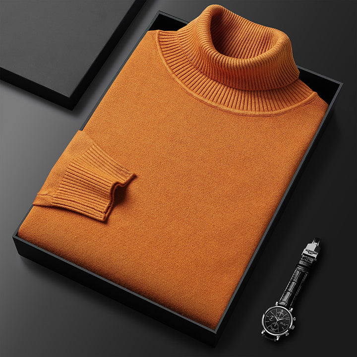 Warmer Herren-Rollkragenpullover, gestrickt