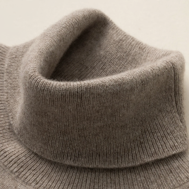 Damen-Rollkragenpullover aus reiner Wolle