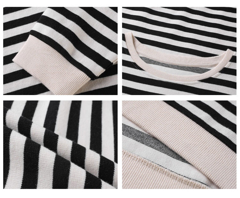Echoarchiv | Retro-Gestreiftes Langarmshirt