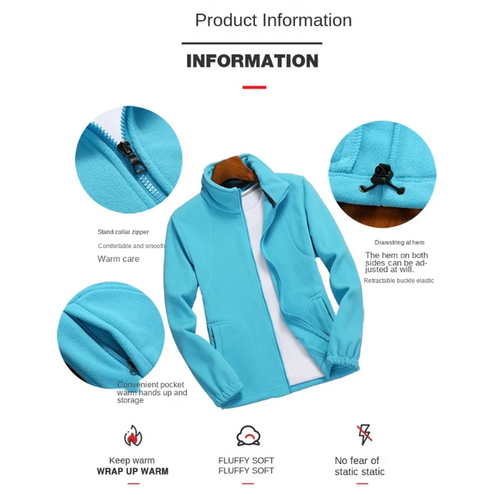Fleecejacke Damen Reißverschluss-Fleece mit Stehkragen – Célinea