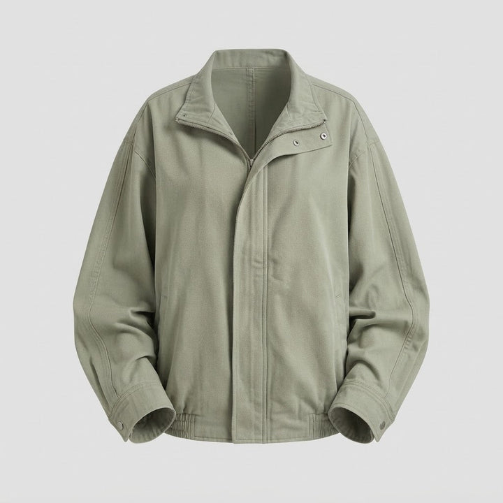 Damen locker geschnittene Utility-Übergangsjacke mit Reißverschluss und Stehkragen Echo Archiv