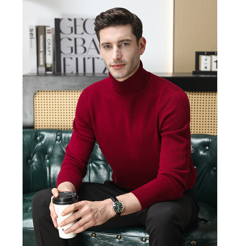 Herren-Rollkragenpullover aus 100% Merinowolle