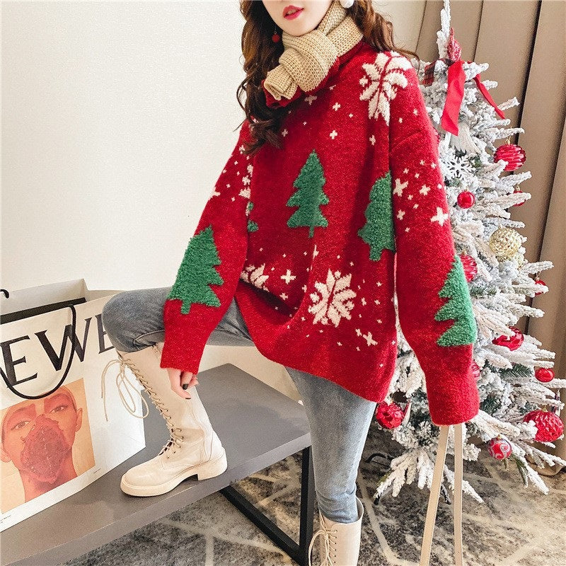 Lockerer Strickpullover mit Rundhalsausschnitt