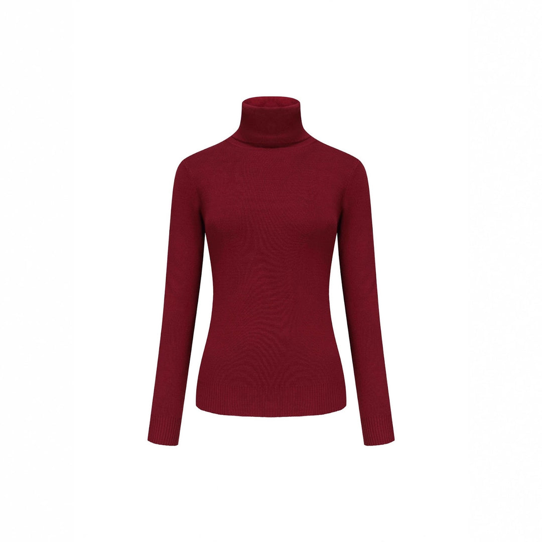 Damen-Rollkragenpullover, Strick, einfarbig