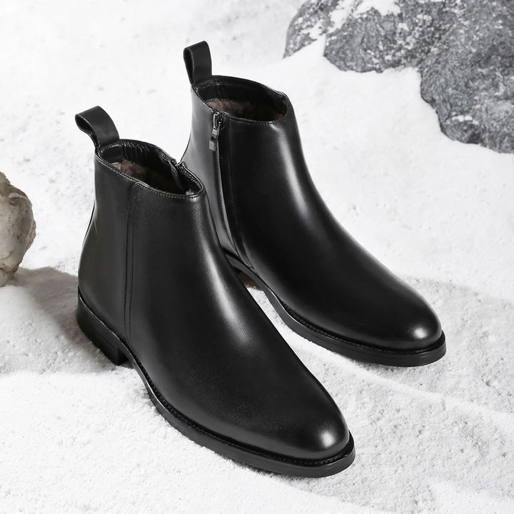 Gefütterte Herren-Chelsea-Boots aus Echtleder