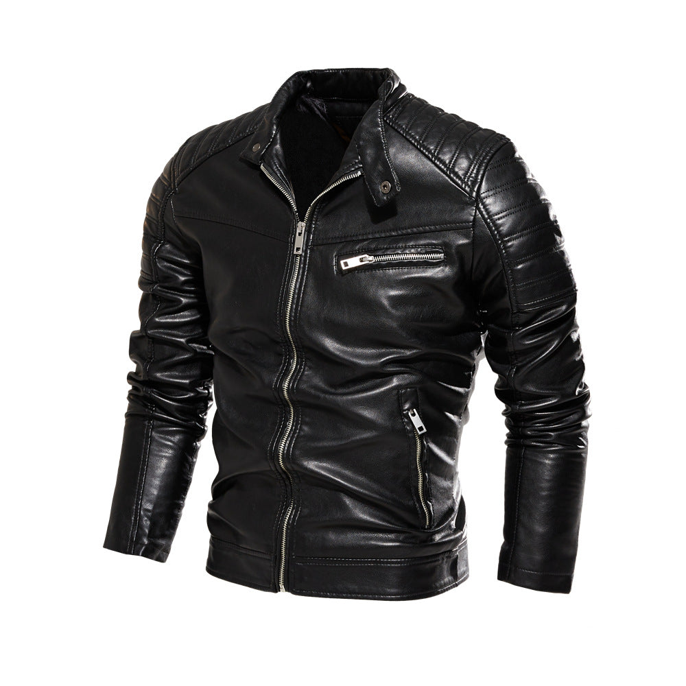 Herren Stylische Lederjacke mit Detailnähten Echo Archiv