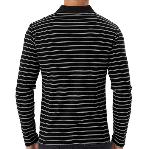 Herren Langarm Poloshirt mit modernem Streifenmuster Echoarchiv