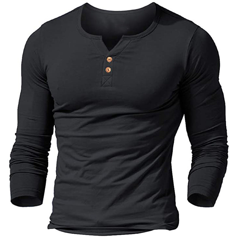 Herren Langarmshirt mit modischem Knopfdesign Echoarchiv