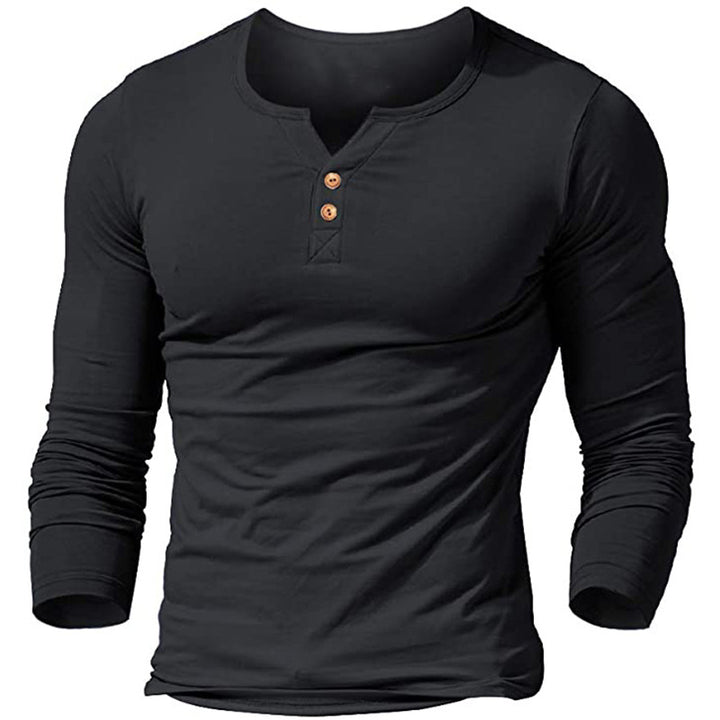 Herren Langarmshirt mit modischem Knopfdesign Echoarchiv