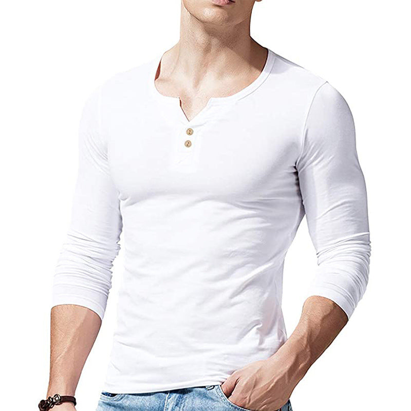 Herren Langarmshirt mit modischem Knopfdesign Echoarchiv