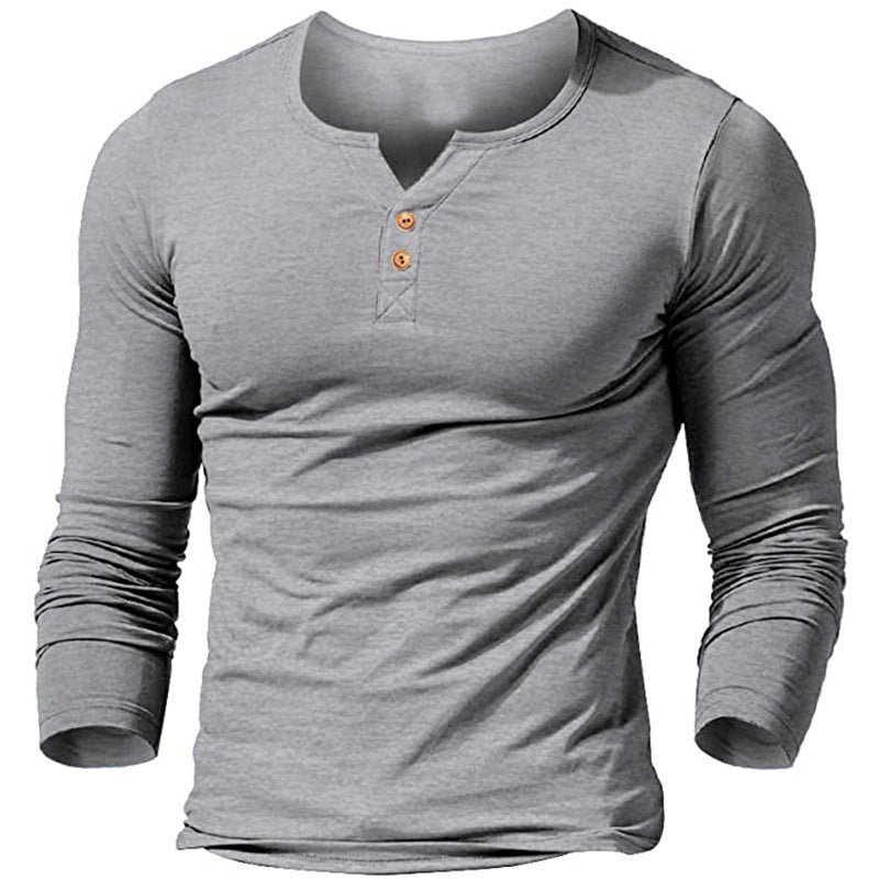 Herren Langarmshirt mit modischem Knopfdesign Echoarchiv
