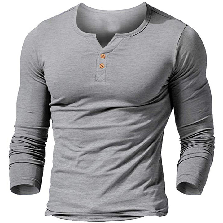 Herren Langarmshirt mit modischem Knopfdesign Echoarchiv
