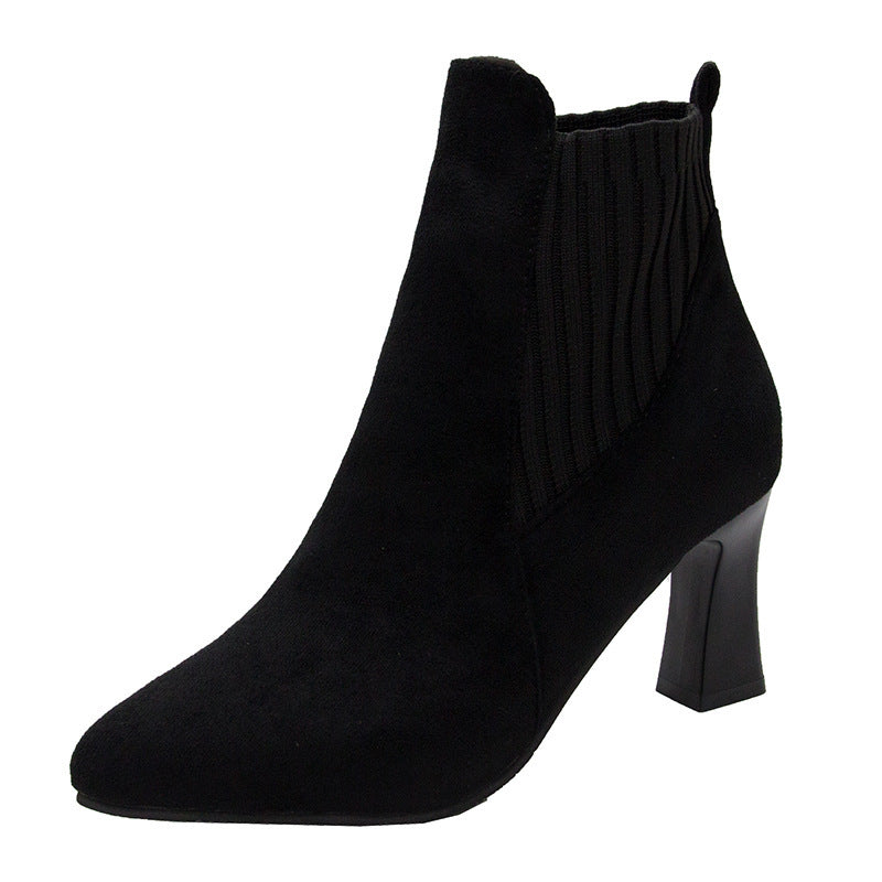 Damen nan spitze Ankleboots mit seitlichem Stretch-Einsatz und sculpted Blockabsatz Echo Archiv
