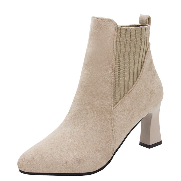 Damen nan spitze Ankleboots mit seitlichem Stretch-Einsatz und sculpted Blockabsatz Echo Archiv