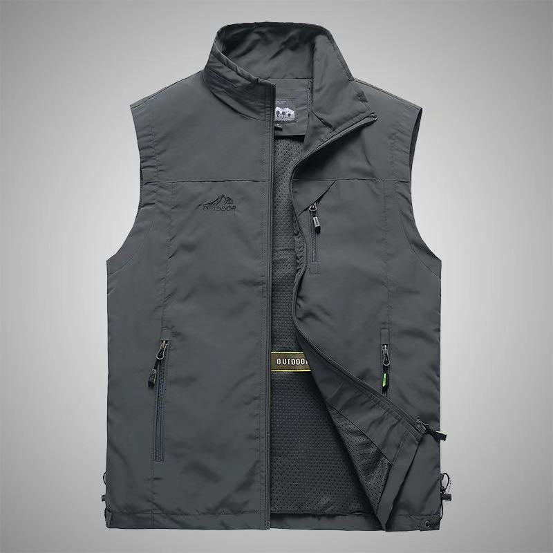 Herren Softshell-Outdoorweste mit atmungsaktivem Meshfutter, Reißverschlusstaschen und Stehkragen Echoarchiv