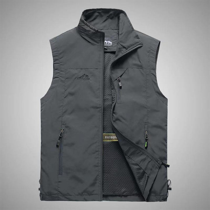 Herren Softshell-Outdoorweste mit atmungsaktivem Meshfutter, Reißverschlusstaschen und Stehkragen Echoarchiv