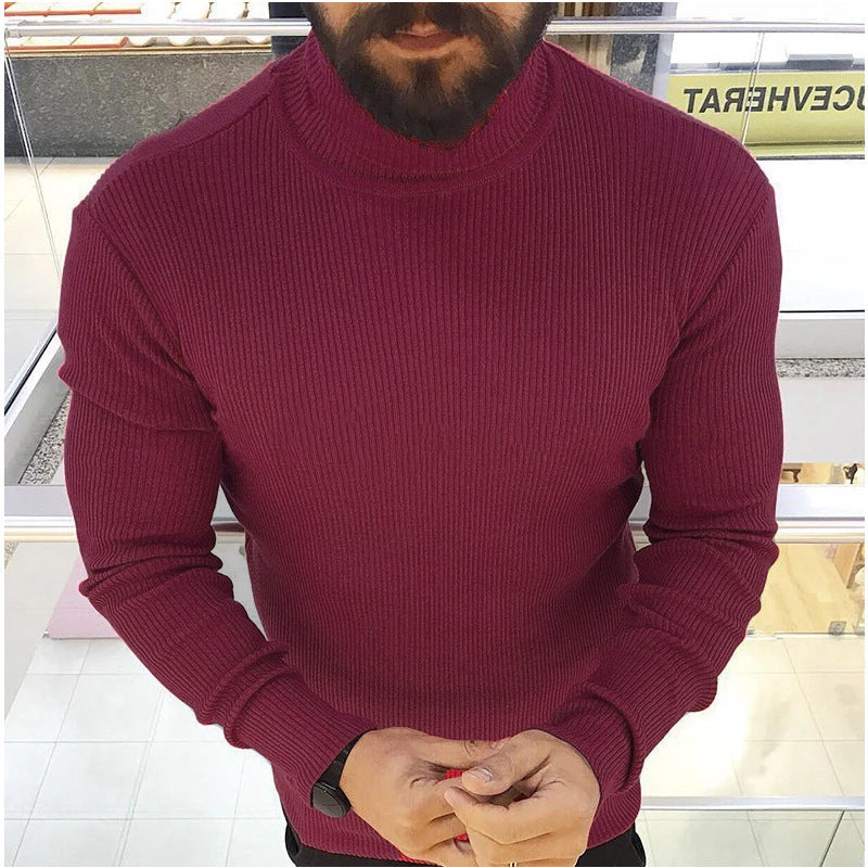 Herren Hochwertiger Strickrollkragenpullover Echoarchiv