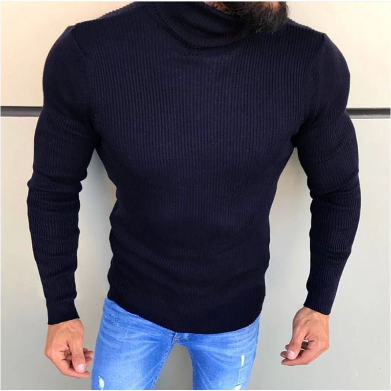 Herren Hochwertiger Strickrollkragenpullover Echoarchiv