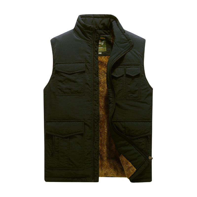 Herren Outdoor‑Utility‑Weste mit wärmendem Teddyplüschfutter und Mehrfachtaschen Echoarchiv