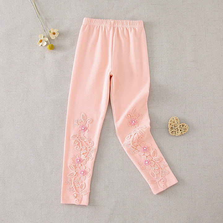 Mädchen Leggings mit floralen Stickereien Echo Archiv