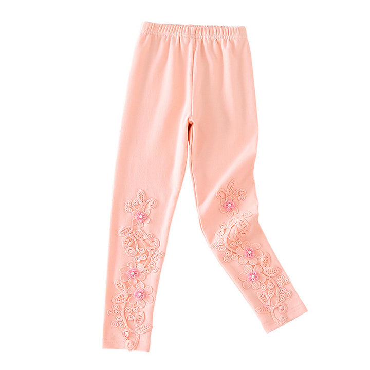 Mädchen Leggings mit floralen Stickereien Echo Archiv