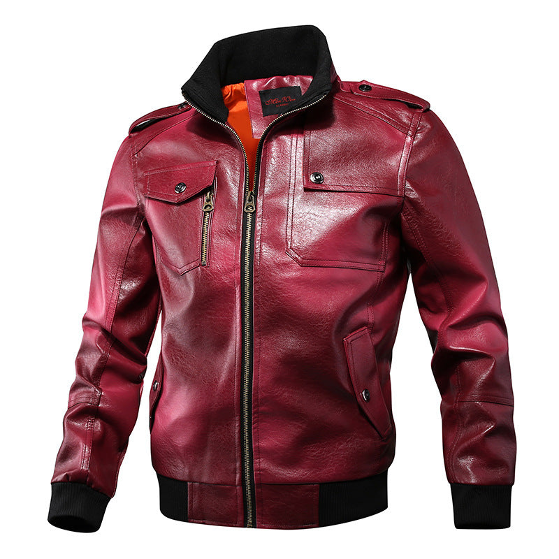 HerrenModische Lederjacke mit praktischen Taschen Echo Archiv