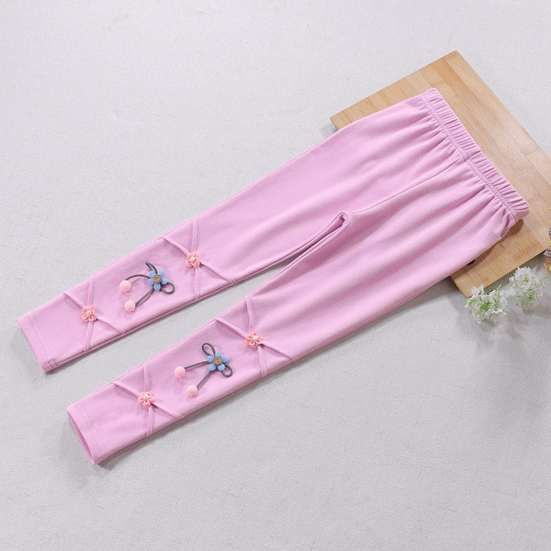 Mädchen Leggings mit floralen Applikationen Echo Archiv